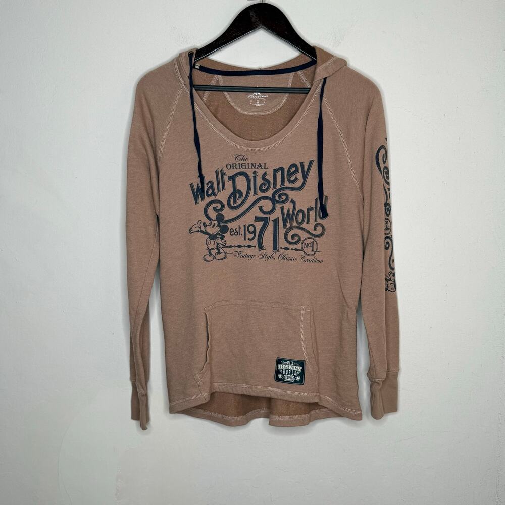 Disney‎ Parks Walt Disney World 1971 Hoodie Size M Cowl Neck Graphic Pullover